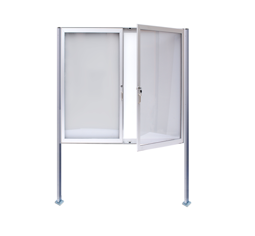 Dvojkrídlová vitrína na stojnách - Hloubka: 4 cm, Rozmer: V 70,5 × Š 105 cm (8x A4)