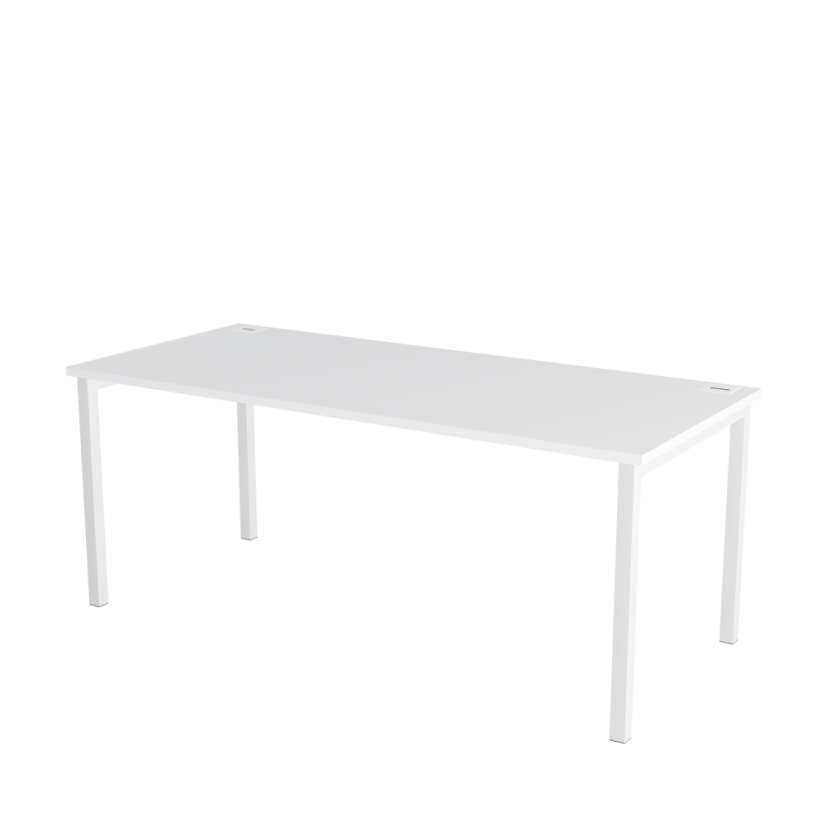 Office table with white top OFYS U (dimensions 80 x 120 cm) - Frame color: Black