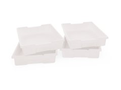 Plastové boxy malé - bílá - 4 ks