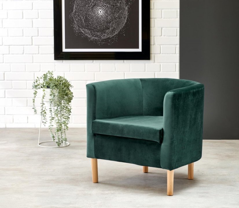 Armchair CLUBBY 2 (Dark green / Natural)