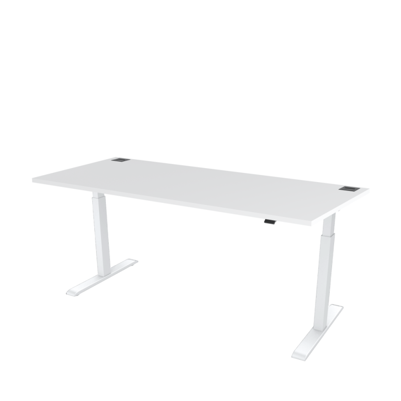 Height adjustable desk OFYS - white (70 x 160 cm) - Frame color: Black