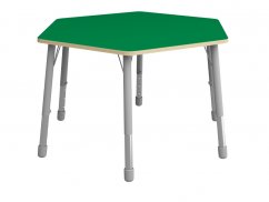 Výškovo nastaviteľný stôl šesťuholník - Zelená