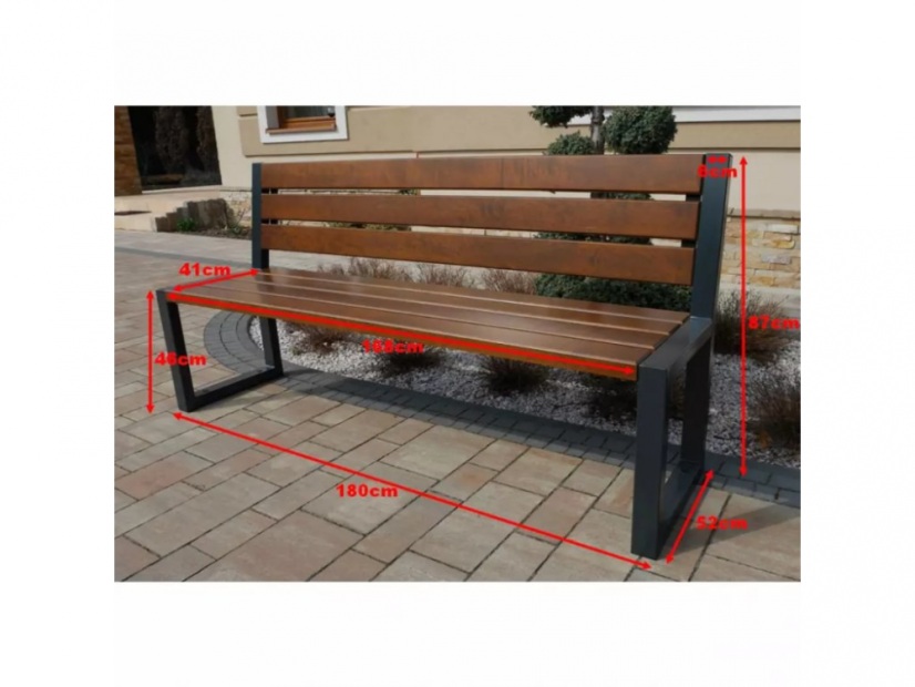 Garden bench TRENDY (Alder) - Shade: Nut