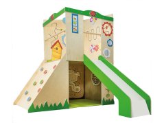 Two-story wooden playhouse