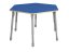 Výškově stavitelný stůl šestiúhelník -Modrá - Rozměr: ø 140 cm, Velikost výškově stavitelná: 1-3