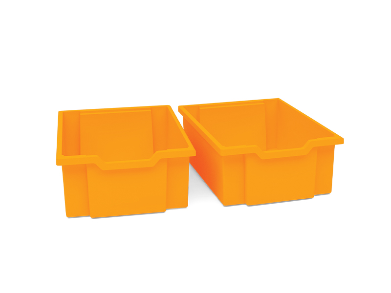 Large plastic boxes - orange - 2 pcs