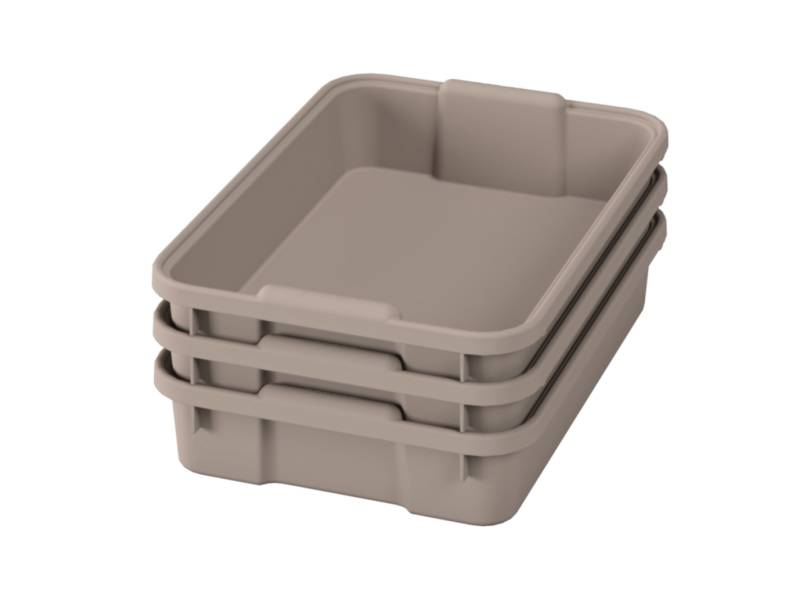 Malé plastové boxy - OPTIMA - Béžové (3 ks.)