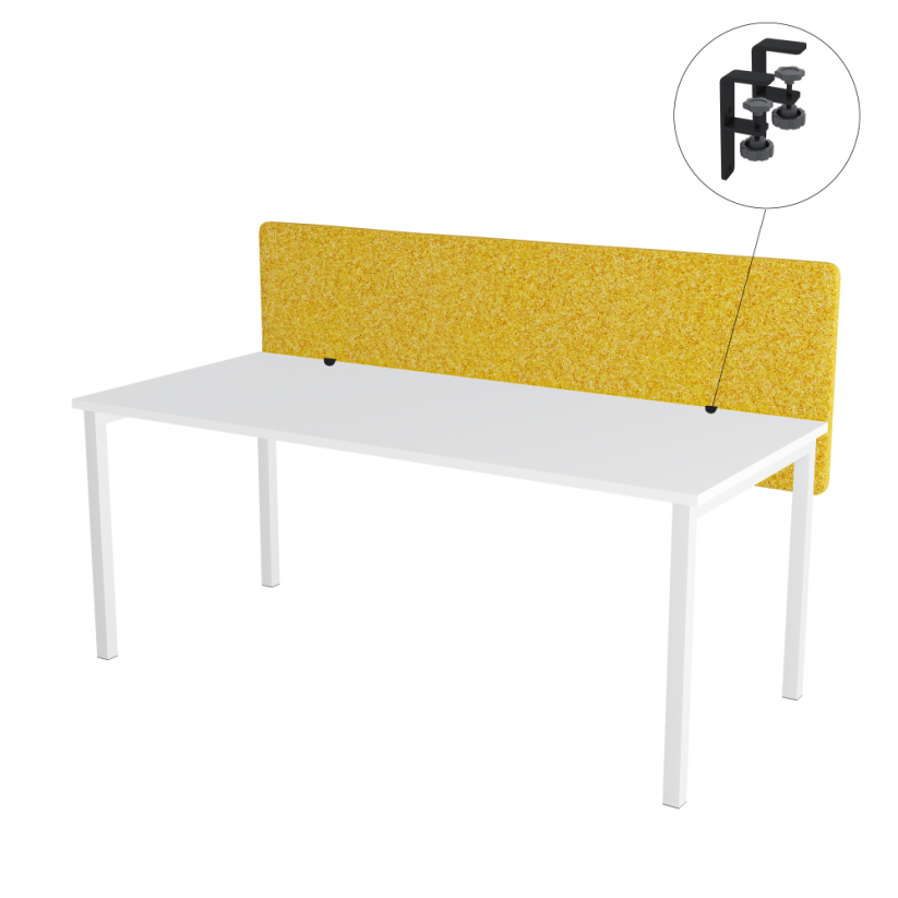 Paraván na stôl žltý OFYS (140x65 cm) 80% vlna