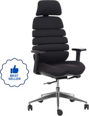 Ergonomická kancelářská židle SPINE černá s opěrkou hlavy