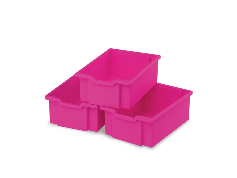 Plastové boxy velké - růžová - 3ks