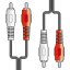 AV:link kabel 2x RCA samec - 2x RCA samec, 1.2m