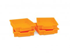 Plastové nádoby malé  - oranžová - 4 ks