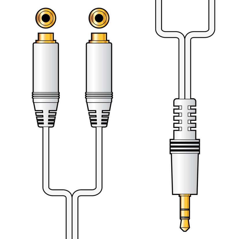 AV:link redukcia 1x Jack 3.5mm stereo samec - 2x Jack 3.5 mm stereo samica