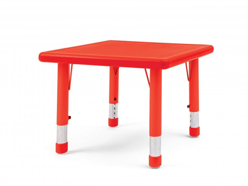 Detský výškovo nastaviteľný stôl ŠTVOREC - Farba: Červená