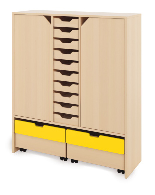 Skriňa XL + malé kartónové kontajnery, dvierka a truhlice - CLASSICAL - Farba: V barvě dekoru
