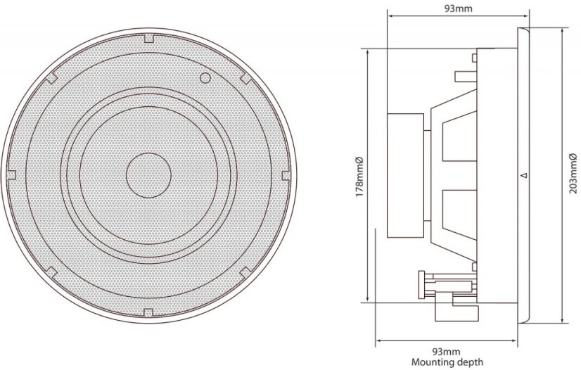 Adastra SL5, podhledový 5" reproduktor Slimline, 35W, bílý, cena / pár
