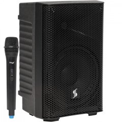 Stagg AS8B, aktívny 8" batériový reprobox MP3/BT/USB, 1x UHF, 125W