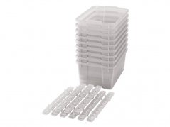 Velké plastové boxy s pojezdy- OPTIMA- Transparentní (9 ks.)