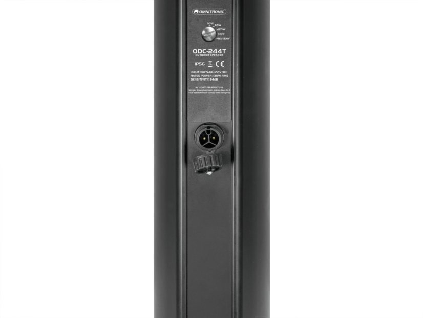 Omnitronic ODC-244T, vonkajší stĺpový reproduktor čierny