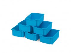 Plastove boxy veľké - modrá - 6 ks