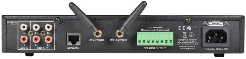 Adastra S460-WIFI, streamovací zosilňovač, 4 x 60WSA,