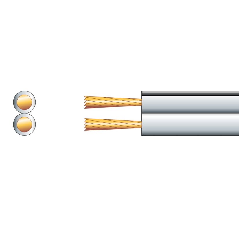 AV:link kábel reproduktorový 13 x 0.2mm, čierno-biely, 10m