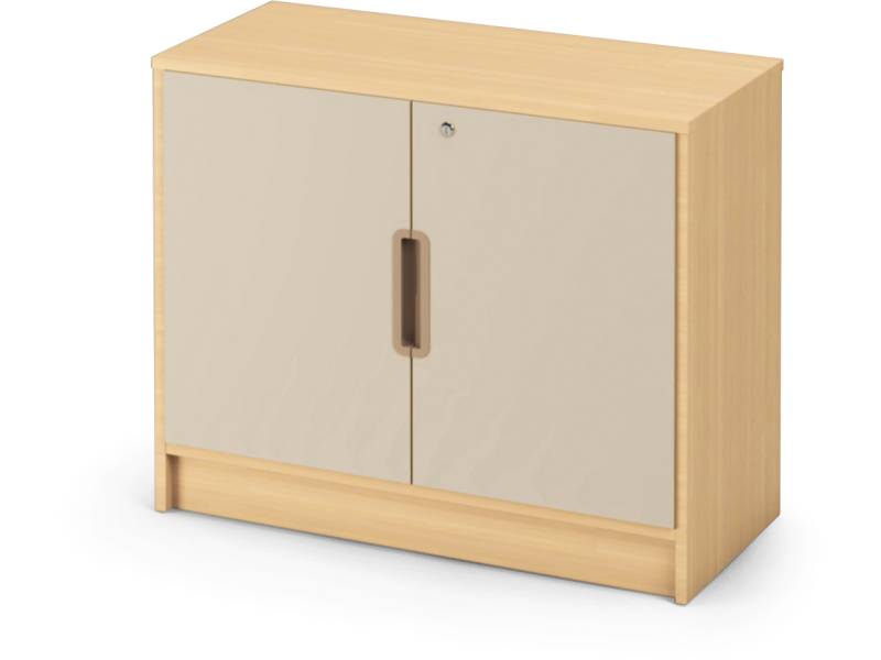 Skriňa s policami a dvierkami + zámok - OPTIMA - Béžová - M