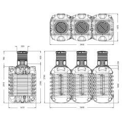 Podzemná nádrž na dažďovú vodu MODULARIS 7500 l