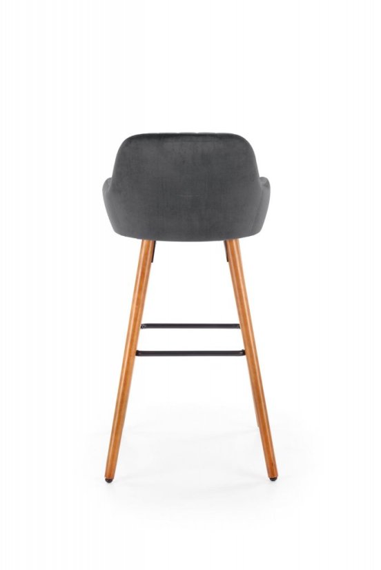 Barová stolička- H93- Orech/ Tmavo šedá