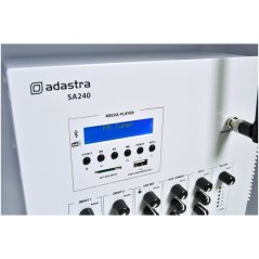 Adastra SA240, 100V nástenný mixážny zosilňovač, 1x 240W, DAB+/FM/BT/USB/SD, UHF mikrofón