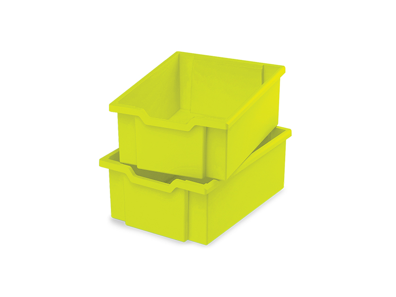 Large plastic boxes - lime - 2 pcs