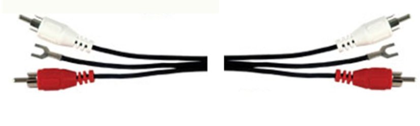 AV:link kábel RCA 2x samec - 2x samec, s uzemňovacím vodičom, 1.2m
