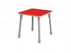 Výškovo nastaviteľný stôl štvorec - Červená