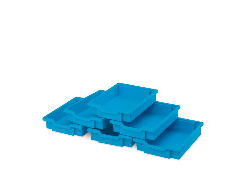 Small plastic boxes - blue - 6 pcs