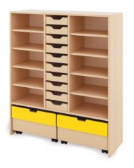 Skříň XL + malé kartonové kontejnery a truhly - Žlutá - CLASSICAL