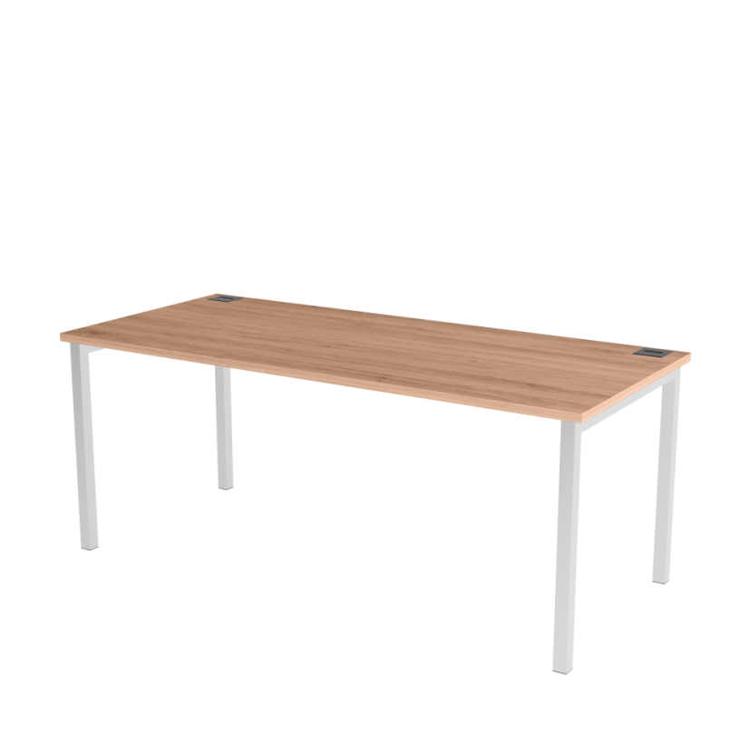 Kancelářský stůl s deskou jantarový dub OFYS U (rozměr 80 x 140 cm) - Barva podnože: Šedá