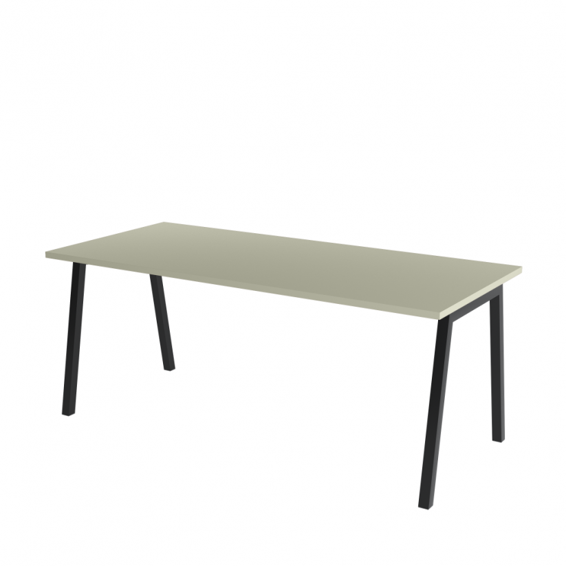 Kancelářský stůl s šedou deskou OFYS A (rozměr 70 x 140 cm) - Barva podnože: Bílá
