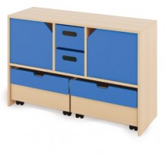 Skriňa M + veľké drevené kontajnery, dvierka a truhlice - CLASSICAL