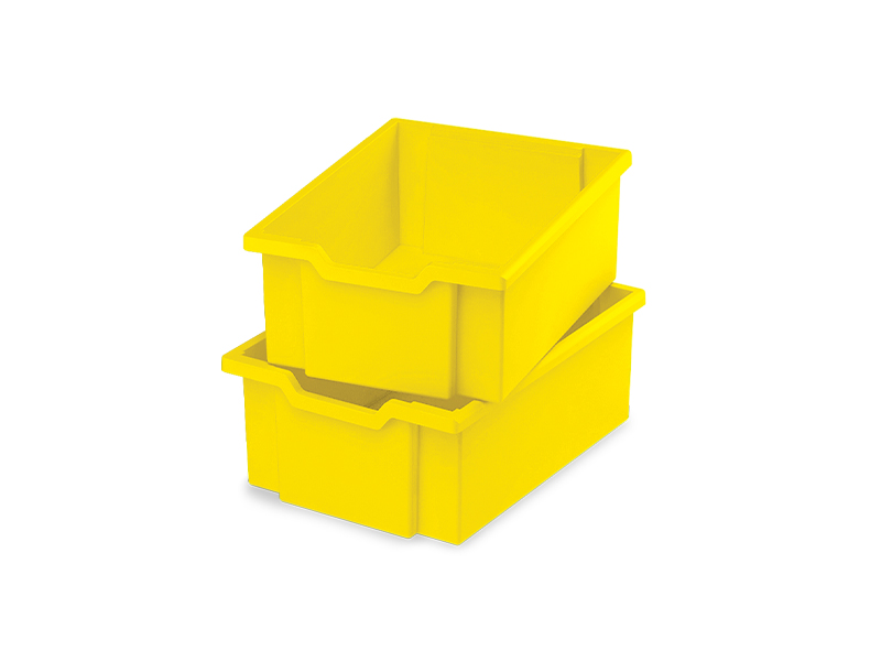 Large plastic boxes - yellow - 2 pcs