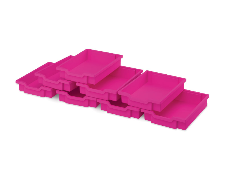 Small plastic boxes - pink - 8 pcs