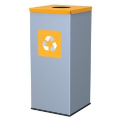 Hranatý odpadkový kôš žlté veko 60 l