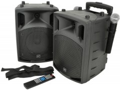 QTX PAV8, mobilný 8" zvukový systém CD/DVD/MP3/BT/2x UHF, 100W
