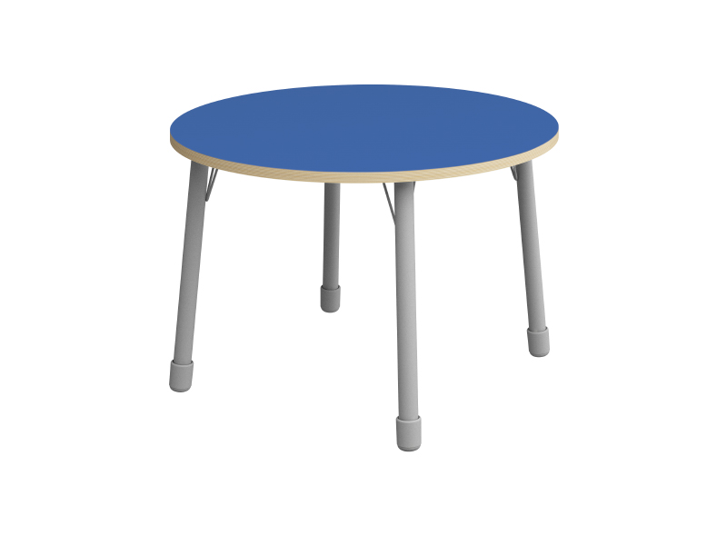 Výškově stavitelný stůl kruh - Modrá - Rozměr: ø 100 cm, Velikost výškově stavitelná: 1-3