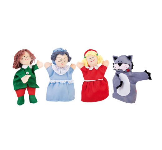 Set of RED HOODIE hand puppets (4 pcs)