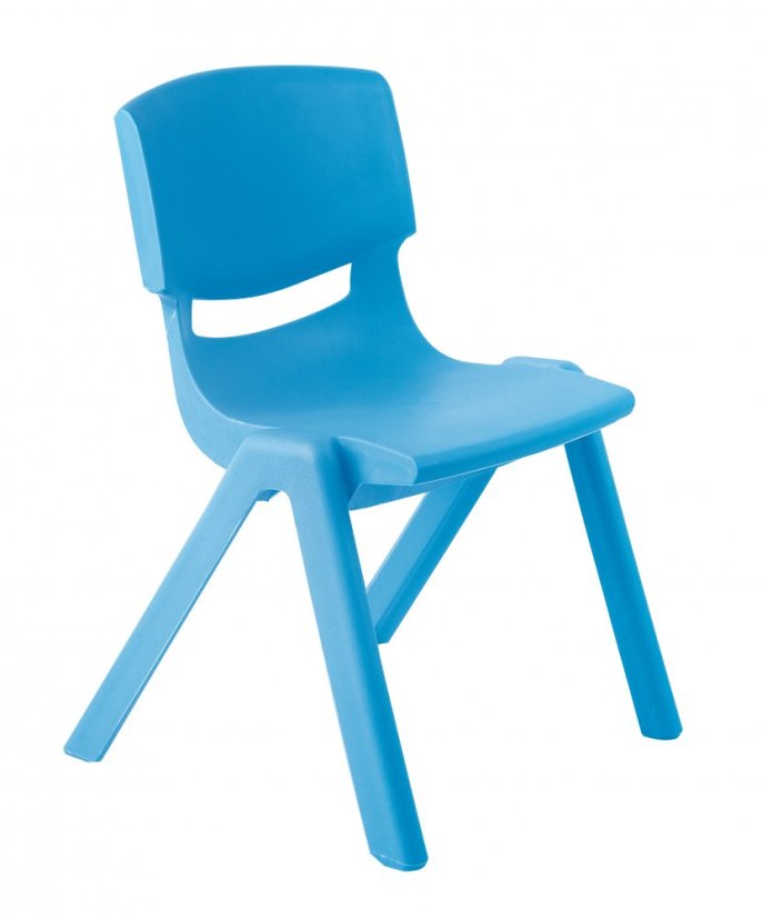 Dětská plastová židle modrá - Velikost: 24 cm