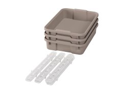 Malé plastové boxy s pojezdy - OPTIMA - Béžová (3 ks.)