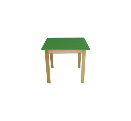 Dětský stůl BUK čtverec - přírodní + barevná deska - Rozměr: 60x60 cm