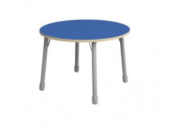 Výškovo nastaviteľný stôl kruh - Modrá