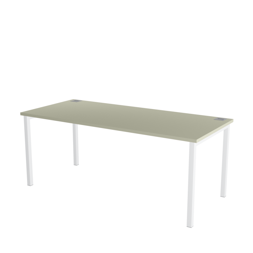 Office table with grey top OFYS U (dimensions 70 x 160 cm) - Frame color: White