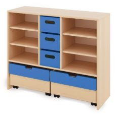 Cabinet L + large wooden containers and chests - CLASSICAL